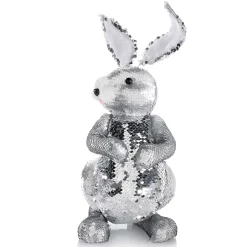 Lapin De Pâques Décoratif Avec Paillettes ées, 35 Cm-DecoWoerner Discount