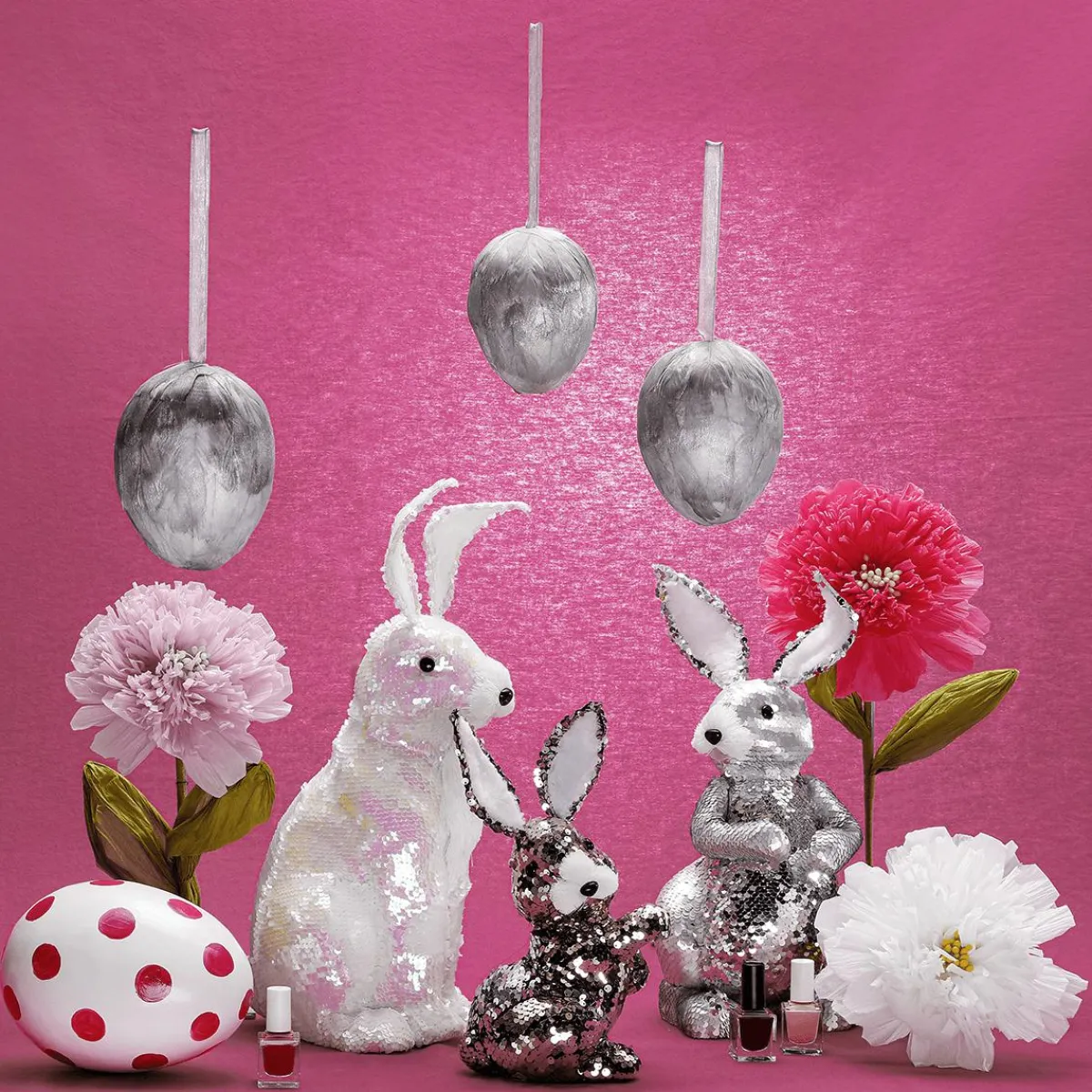 Lapin De Pâques Décoratif Avec Paillettes ées, 35 Cm-DecoWoerner Discount