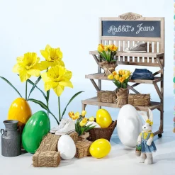 Lapin De Pâques Décoratif En Peluche, Hauteur 57 Cm, , Avec Panier-DecoWoerner Hot