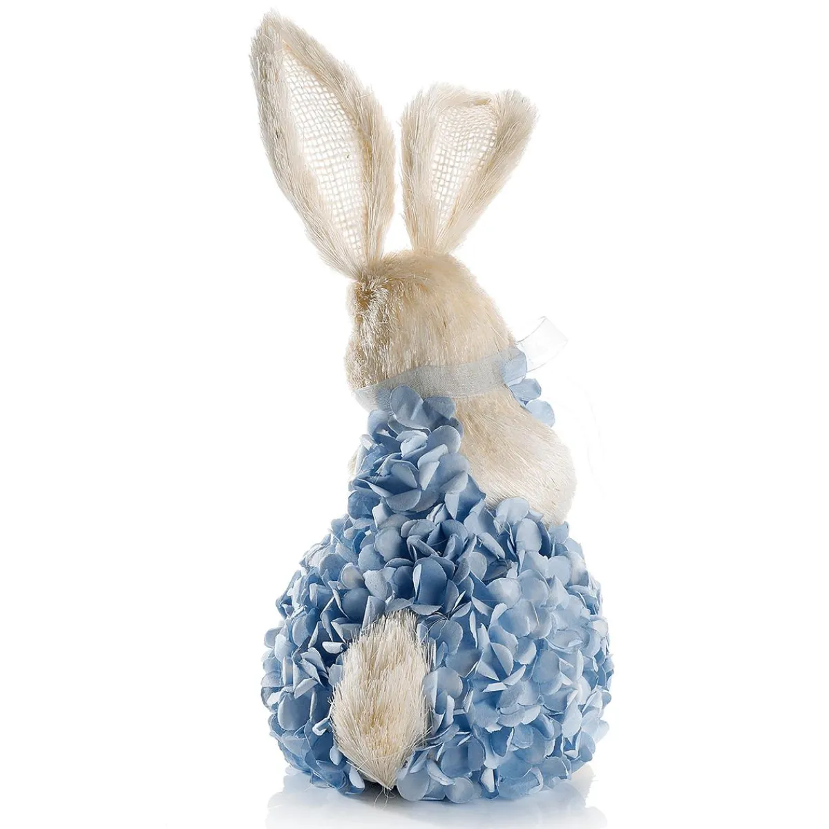 Lapin De Pâques Décoratif En Mousse Dure Et Sisal Avec Robe Hortensia e 30 Cm-DecoWoerner
