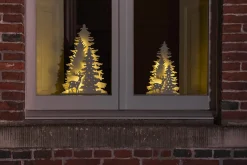LED En Bois Plaque De Présentation Cerf Avec Sapins-DecoWoerner New