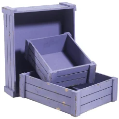 Lot De Caisses En Bois, Mauves-DecoWoerner Online