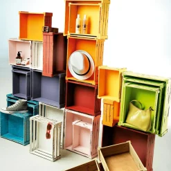 Lot De Caisses En Bois, Mauves-DecoWoerner Online
