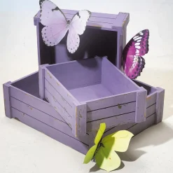 Lot De Caisses En Bois, Mauves-DecoWoerner Online