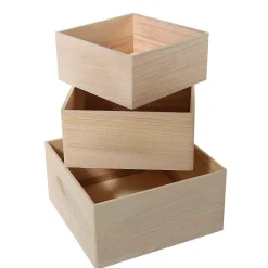 Lot De Coffrets En Bois Carrés 3 Pces-DecoWoerner Online