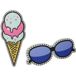 Lot De Décors Pop-art "Glace Et Lunettes De Soleil"-DecoWoerner Best