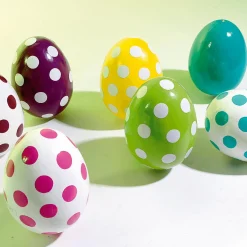Oeuf De Pâques Déco à Pois 18 Cm, Jaune/blanc-DecoWoerner Discount