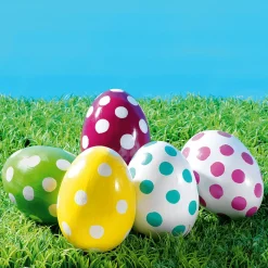 Oeuf De Pâques Déco à Pois 18 Cm, Jaune/blanc-DecoWoerner Discount