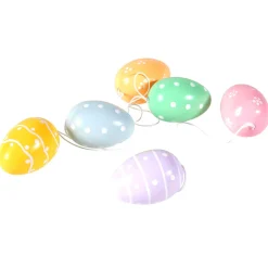 Oeufs De Pâques Déco à Suspendre 6 Cm, à Pois Pastel, 6 Pces-DecoWoerner New