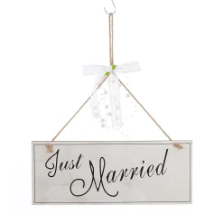 Panneau Décoratif "Just Married" 12 X 30 Cm Bois-DecoWoerner Online