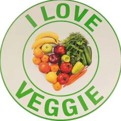 Panneau Métal. "Veggie & Vegan" Ø 35 Cm-DecoWoerner Outlet