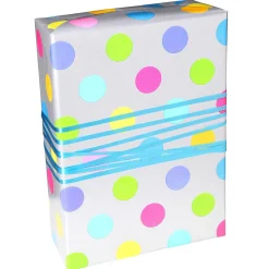 Papier Cadeau é Durable à Pois Multicolores - Rouleau De Papier Cadeau De 50 M-DecoWoerner