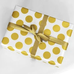 Papier Cadeau Blanc Durable à Pois Dés - Rouleau De Papier Cadeau 50 M De-DecoWoerner Online