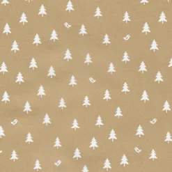 Papier Cadeau De Noël Dé Durable Avec Sapins Blancs - Rouleau De Papier Cadeau De 50 M-DecoWoerner Online