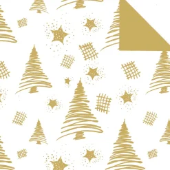 Papier Cadeau De Noël Durable Double Face Avec Sapins & étoiles Dés - Rouleau De Papier Cadeau De 50 M-DecoWoerner Outlet