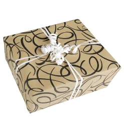 Papier Cadeau Kringle Brun / Noir, Largeur 70cm, Rouleau De 40 M-DecoWoerner Online