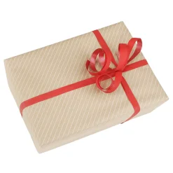 Papier Cadeau Rayé Brun / Blanc, Largeur 70cm, Rouleau De 40 M-DecoWoerner Outlet