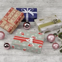 Papier Cadeau étoile / Or / Argent-DecoWoerner Clearance