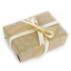 Papier Kraft Recyclé Avec Motifs Géométriques Blancs - Rouleau De 50 M De Papier Cadeau-DecoWoerner