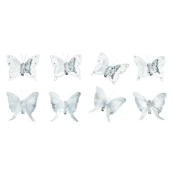 Papillons En Plumes Set De 8 Pièces Avec Clip 8 Cm Ø-DecoWoerner Online