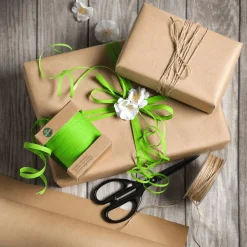 Paquet économique Emballage Cadeau Go Green Avec Ruban De Jute Blanc Et Brun-DecoWoerner Hot