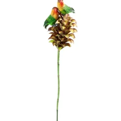 Perroquet Déco Inséparable Rosegorge Assis 20 Cm, 2 Pces-DecoWoerner Discount