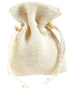 Petit Sac En Jute, 10 Cm, Crème-DecoWoerner New