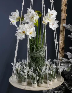 Plateau Suspendu Avec Chaînes De Perles, Ø 60 Cm, Long. 170 Cm-DecoWoerner New