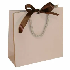 Pochettes Cadeaux, 20 X 20 Cm, Sable 25 Pièces, 200 G/ M², Avec Noeud En Satin Assorti-DecoWoerner Sale