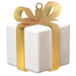 Présentoir Cadeau Blanc Avec Ruban Doré-DecoWoerner New