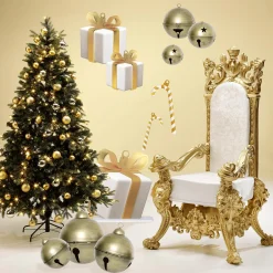 Présentoir Cadeau Blanc Avec Ruban Doré-DecoWoerner New