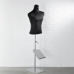 Présentoir Chromé Pour Bustes De Tailleur Avec Présentoir à Chaussures 40 X 40 X 100 Cm-DecoWoerner Hot