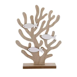 Présentoir Décoratif En Bois De Corail Avec Des Poissons 22 X 6 X 30 Cm-DecoWoerner Best