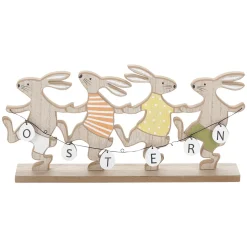 Présentoir En Bois "lapins De Pâques Dansants" 30 Cm-DecoWoerner Discount