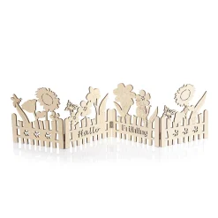 Présentoir En Bois Pour Clôture Silhouettes De Fleurs D'été 20 X 81 Cm-DecoWoerner Outlet