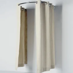 Rideau De Cabine En Demi-cercle, Longueur 200 Cm, Beige-DecoWoerner Online