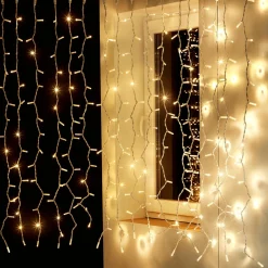 Rideau Lumineux 200 X 80 Cm 160 LED IP44 Blanc-DecoWoerner