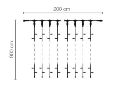 Rideau Lumineux LED Professionnel Système IP67, 900 Cm Sans Câble D'alimentation, Blanc-DecoWoerner Hot