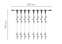 Rideau Lumineux LED Profi Système IP67, 700 Cm Sans Câble D'alimentation, Noir-DecoWoerner Outlet
