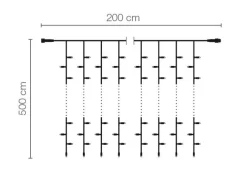 Rideau Lumineux Professionnel à LED Système IP20, 1000 LED, 500 X 200 Cm, Sans Cable-DecoWoerner Clearance