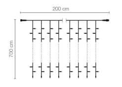 Rideau Lumineux Professionnel à LED Système IP20, 1400 LED, 700 X 200 Cm, Sans Cable-DecoWoerner Hot