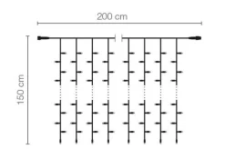 Rideau Lumineux Professionnel à LED Clignotant Système IP67, 300 LED, 150 X 200 Cm-DecoWoerner Sale