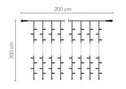 Rideau Lumineux Professionnel à LED Clignotant Système IP67, 600 LED, 300 X 200 Cm-DecoWoerner