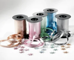Ruban à Friser Pastel, 10 Mm, 150 M, Champagne-DecoWoerner Discount