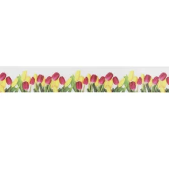 Ruban Cadeau En Satin Avec Motif De Tulipes, 23 Mm, 20 M-DecoWoerner Outlet