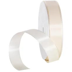 Ruban De Taffetas Avec Lisière Tissée 15 Mm, 50 M, Crème-DecoWoerner New