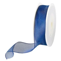 Ruban En Crêpe De Chine Avec Fil De Fer Foncé Larg. 25 Mm-DecoWoerner Clearance