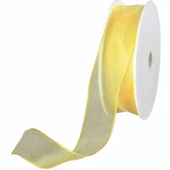 Ruban En Crêpe De Chine Avec Fil De Fer Larg. 25 Mm-DecoWoerner Outlet