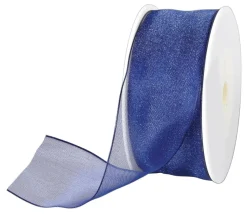 Ruban En Crêpe De Chine Avec Fil De Fer Foncé Larg. 40 Mm-DecoWoerner New