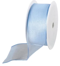 Ruban En Crêpe De Chine Avec Fil De Fer Clair Larg. 40 Mm-DecoWoerner Discount